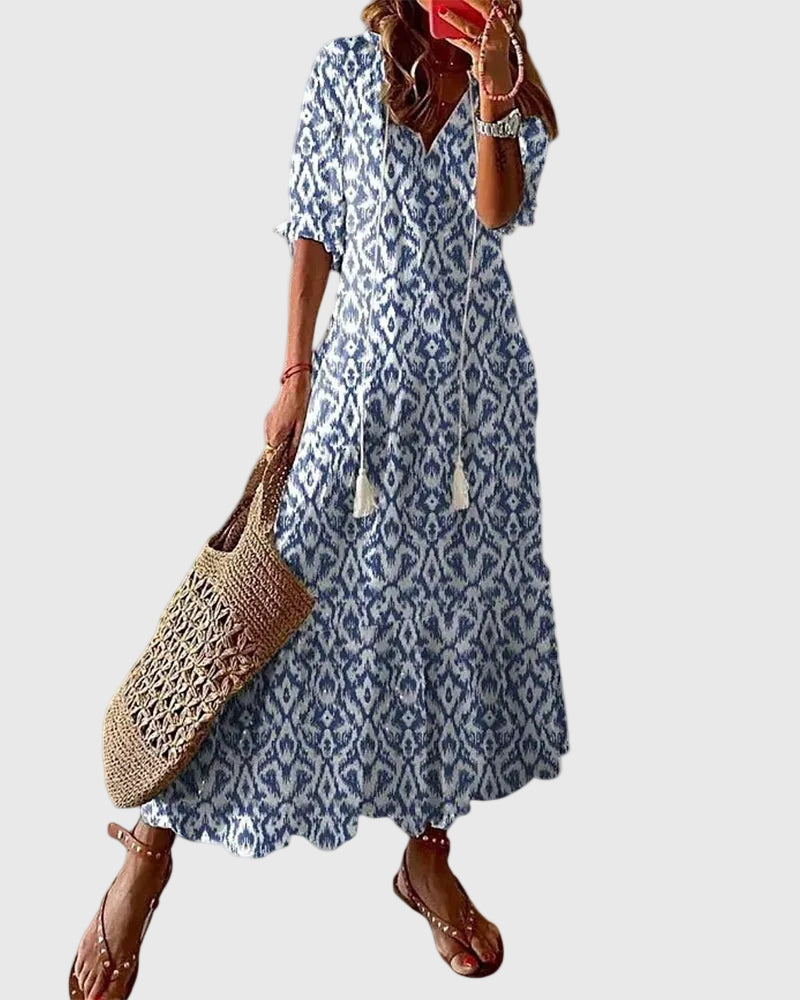 Amália | Vestido maxi de verão Boho vintage