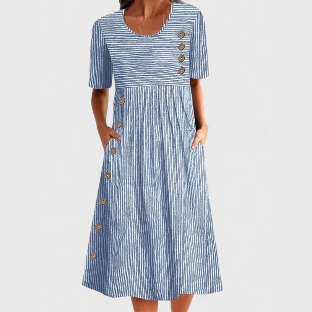 JARNA | VESTIDO MIDI LISTRADO