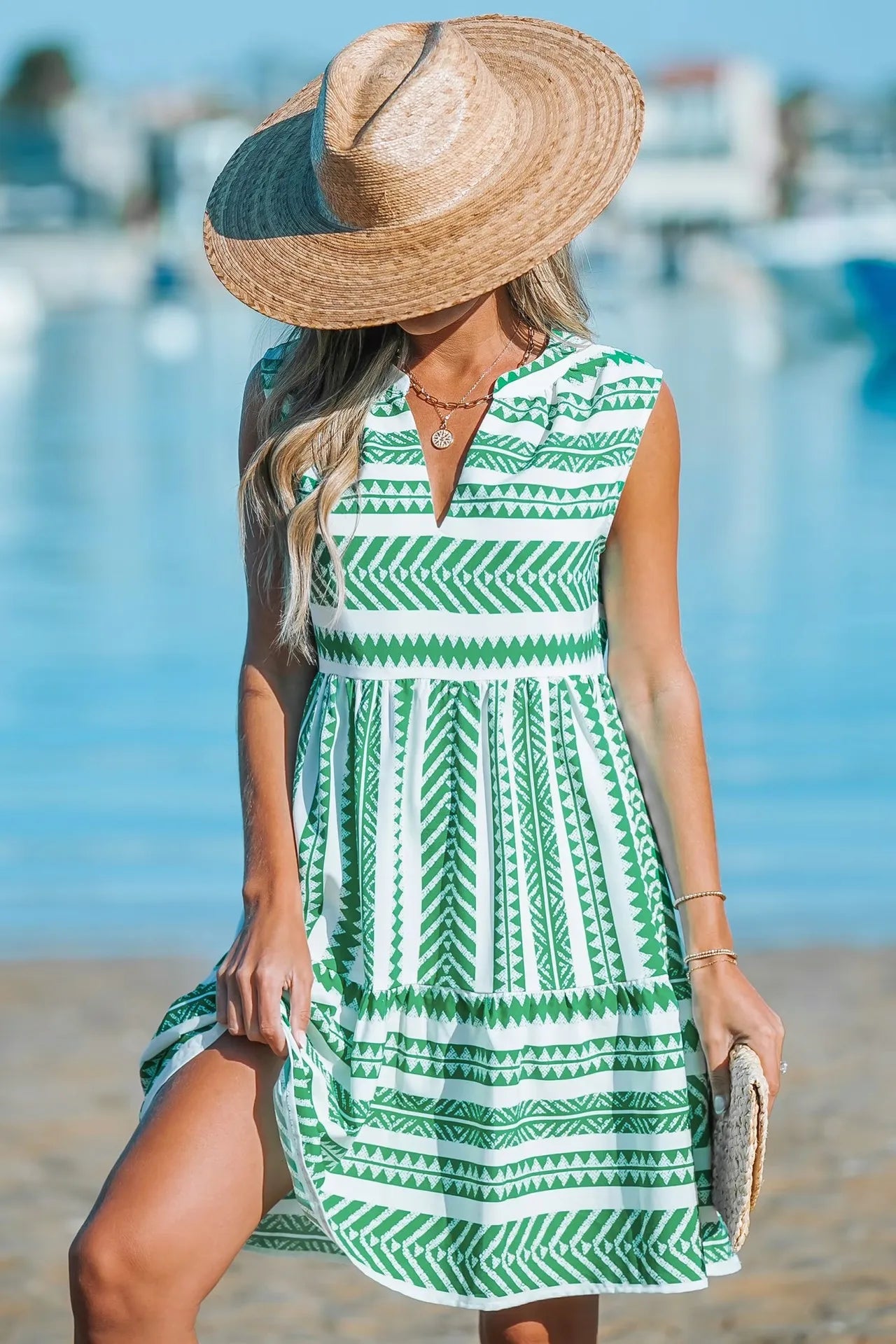 Katrina – Vestido Geométrico de Verão