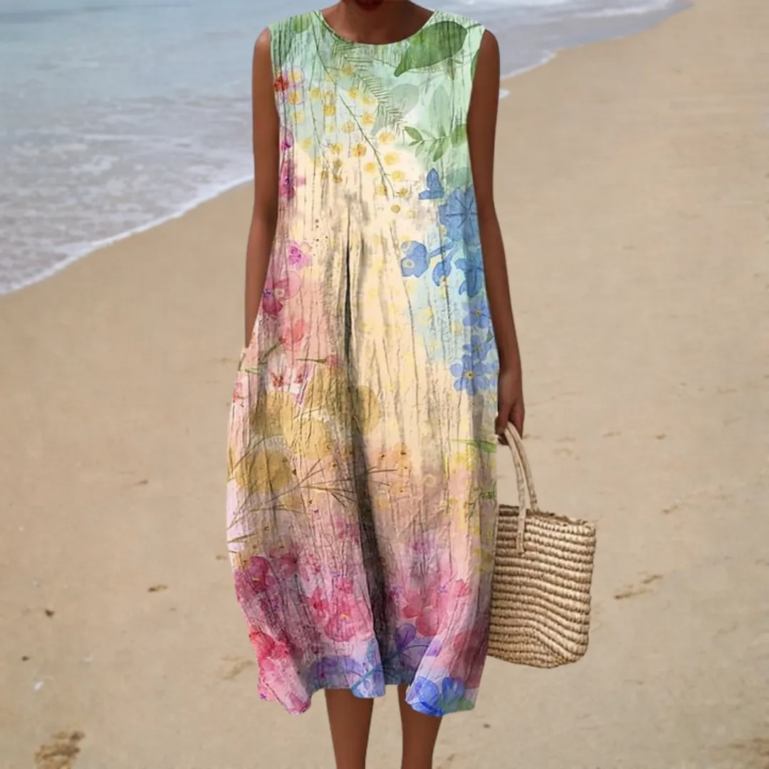 Vestido de verão confortável sem mangas