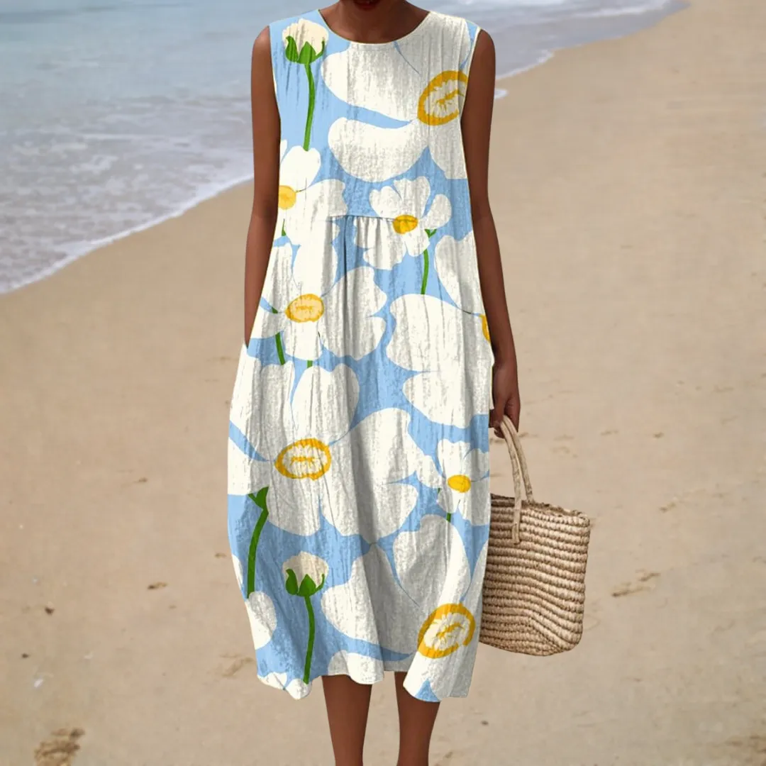 Vestido de verão confortável sem mangas