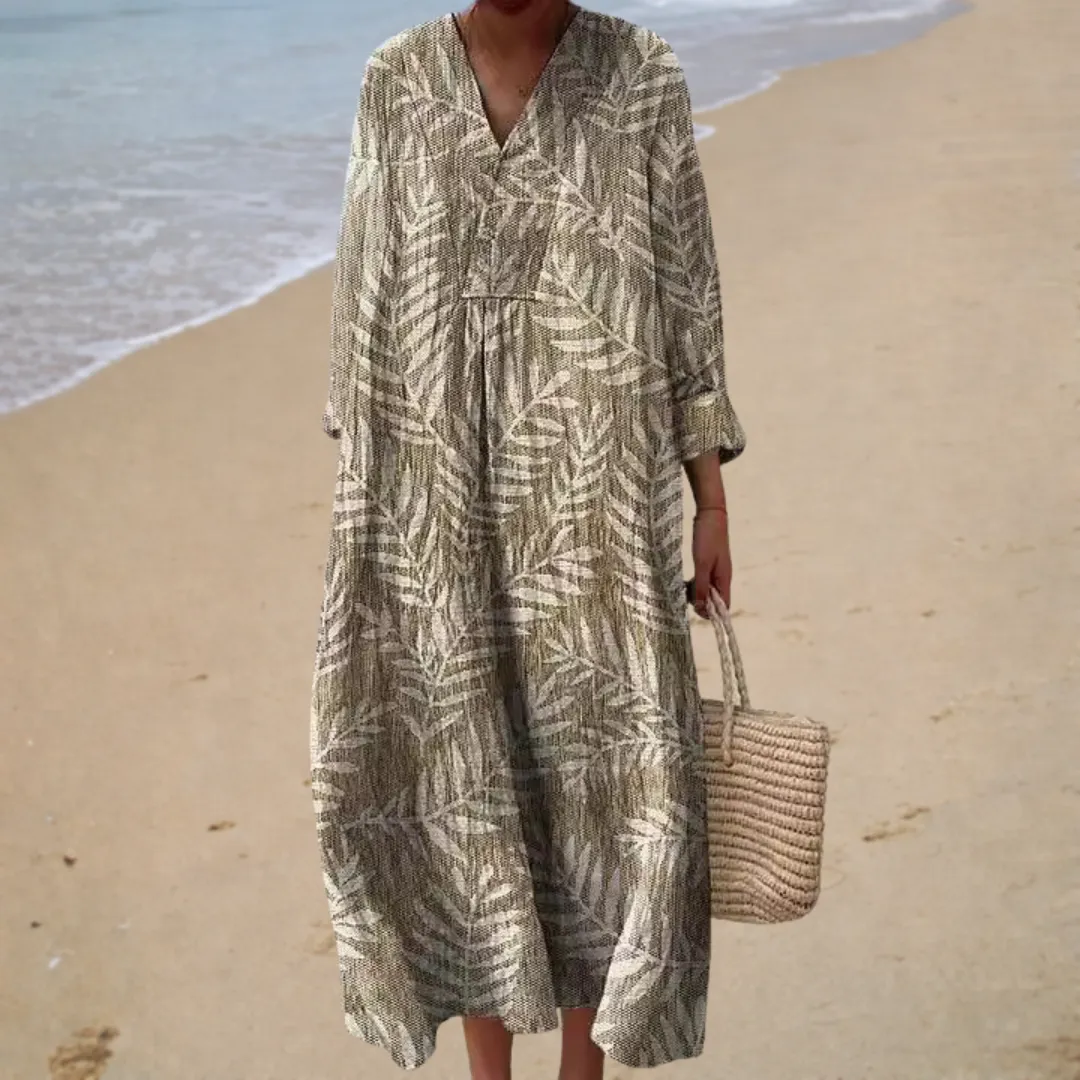 Vestido de verão estampado lisonjeiro