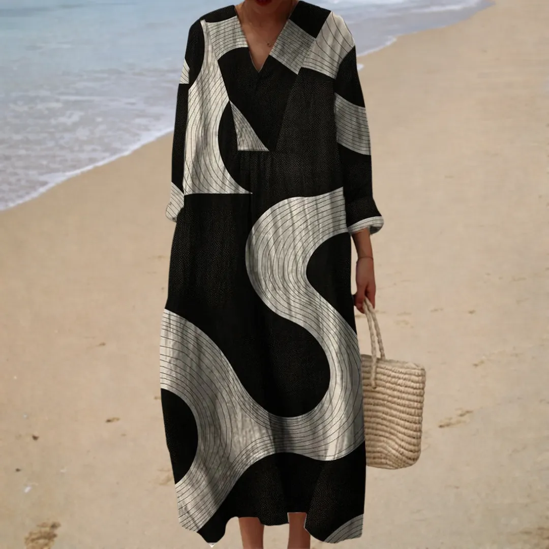 Vestido de verão estampado lisonjeiro